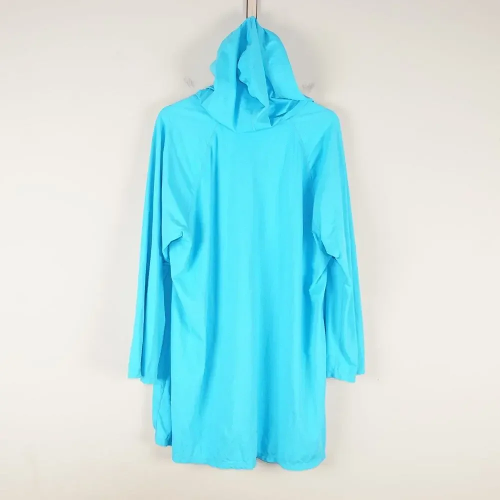 UV Skinz Hooded Blue Beach Cover Up Womens Sz 4XL